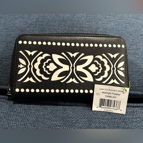 Vera Bradley Handbags - Vera Bradley Wallet Black White Laser Cut Out Butterfly Zip Around NWT